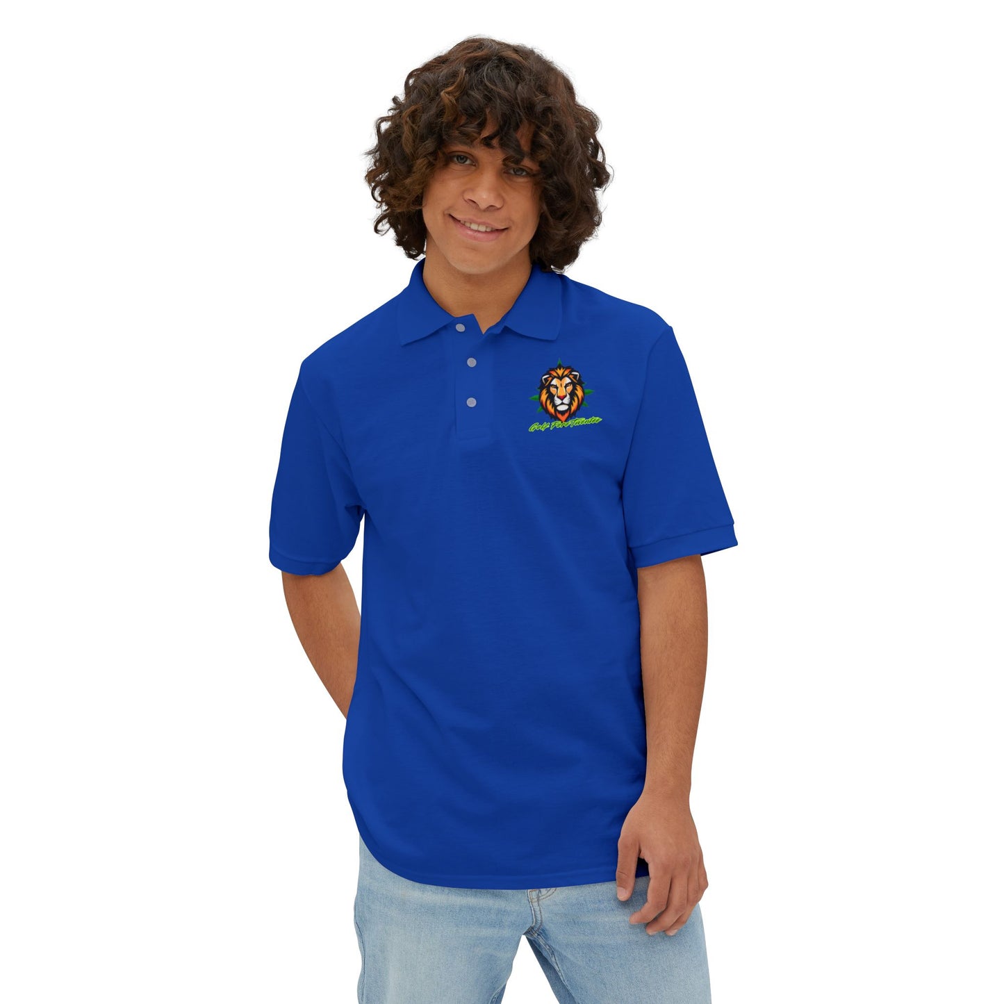 Rasta Lion Polo- Men Polo- Golf ForeTwenTee