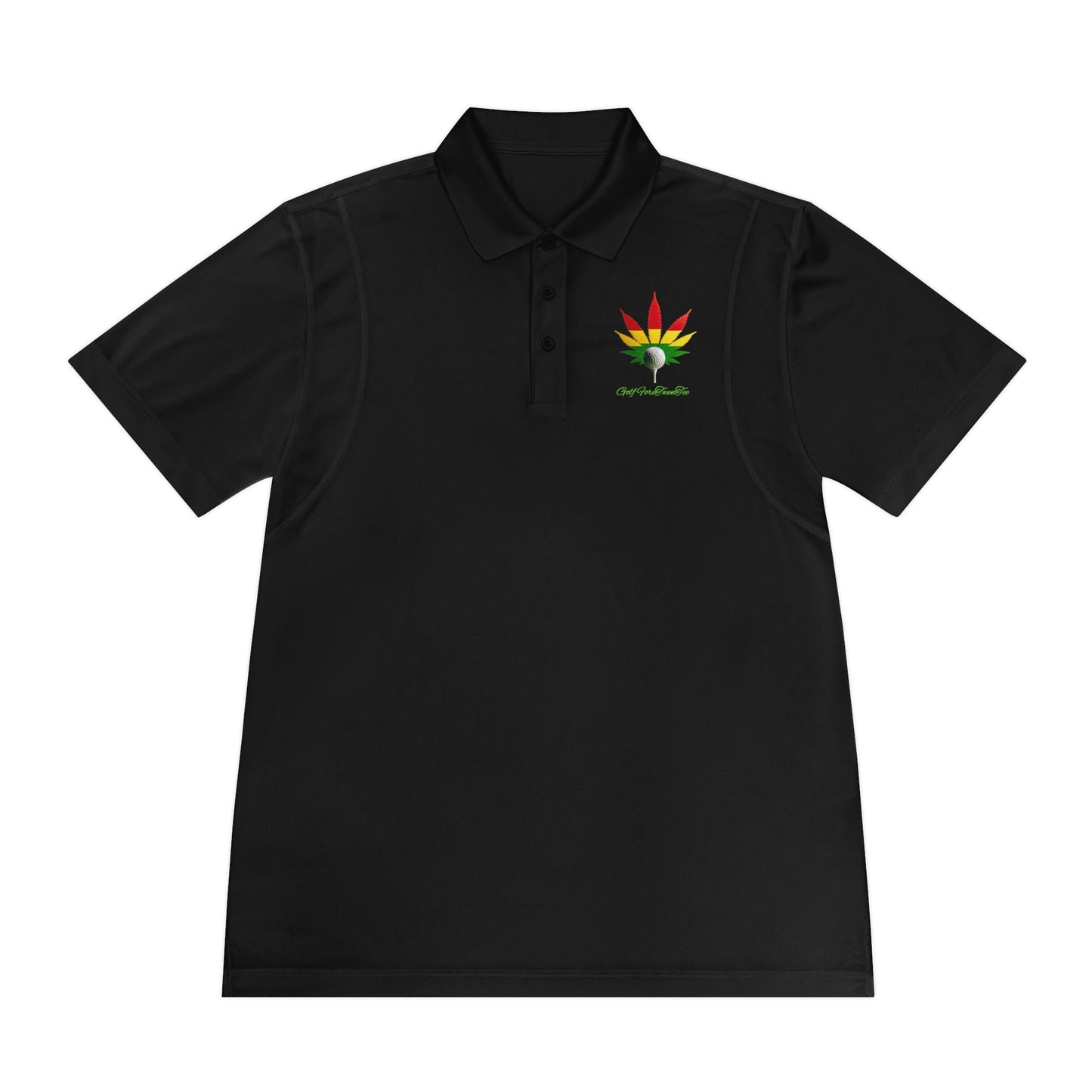 Rasta Leaf Men's Sport Polo Shirt - Golf ForeTwenTee