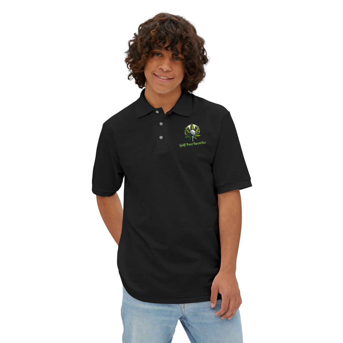 Leafy Polo- Mens Polo- Golf ForeTwenTee