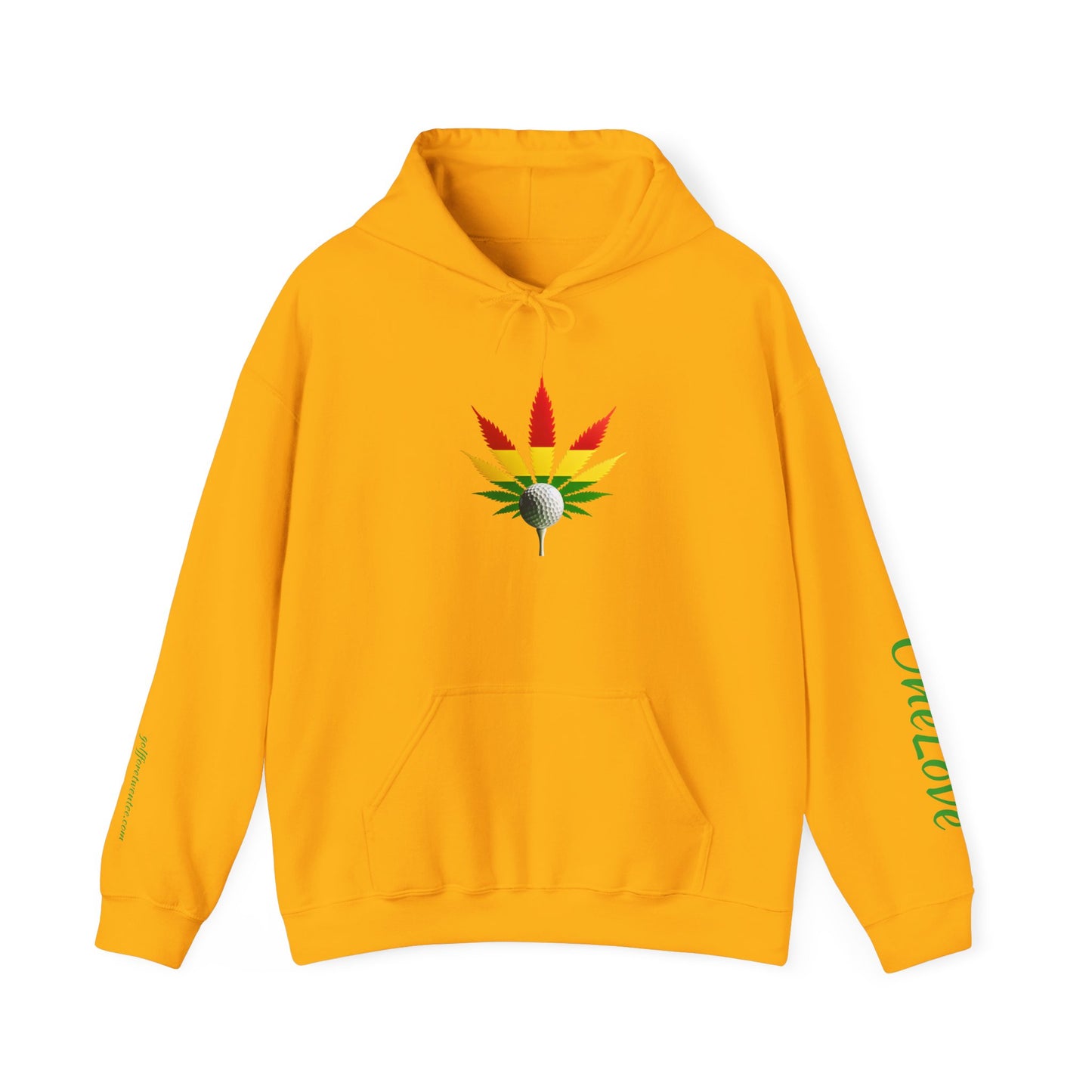 Rasta Leaf Design Unisex Heavy Blend™ Hooded Sweatshirt - Golf ForeTwenTee