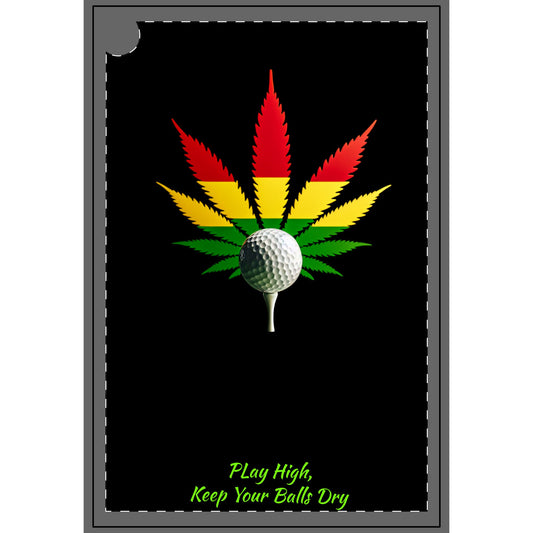 Rasta Leaf Golf Towels - Keep Your Balls Dry