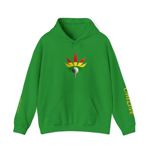 Rasta Leaf Design Unisex Heavy Blend™ Hooded Sweatshirt - Golf ForeTwenTee