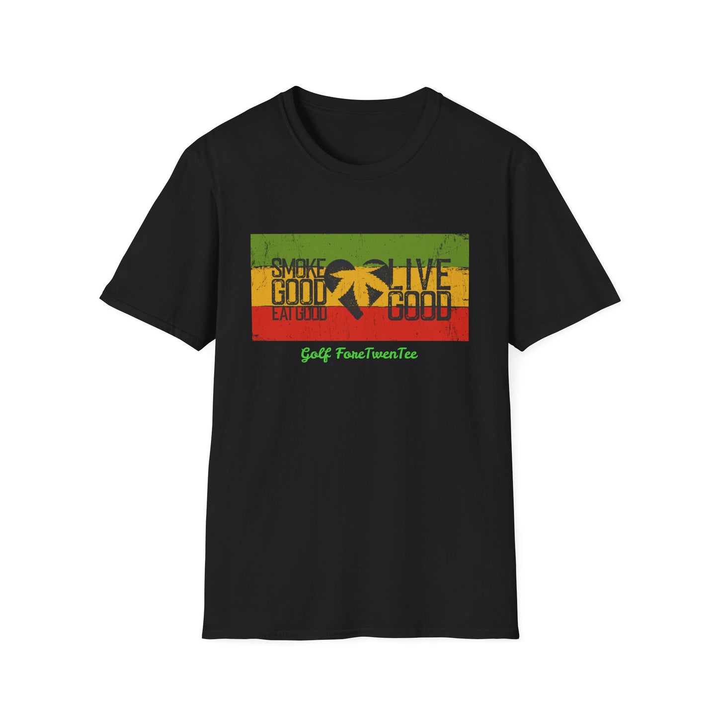 Rasta Lion Golf T-Shirt - Smoke Good, Live Good