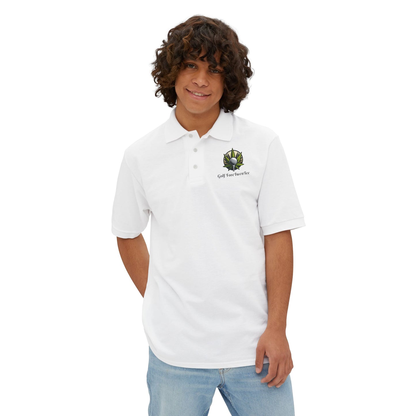 Leafy Polo- Mens Polo- Golf ForeTwenTee