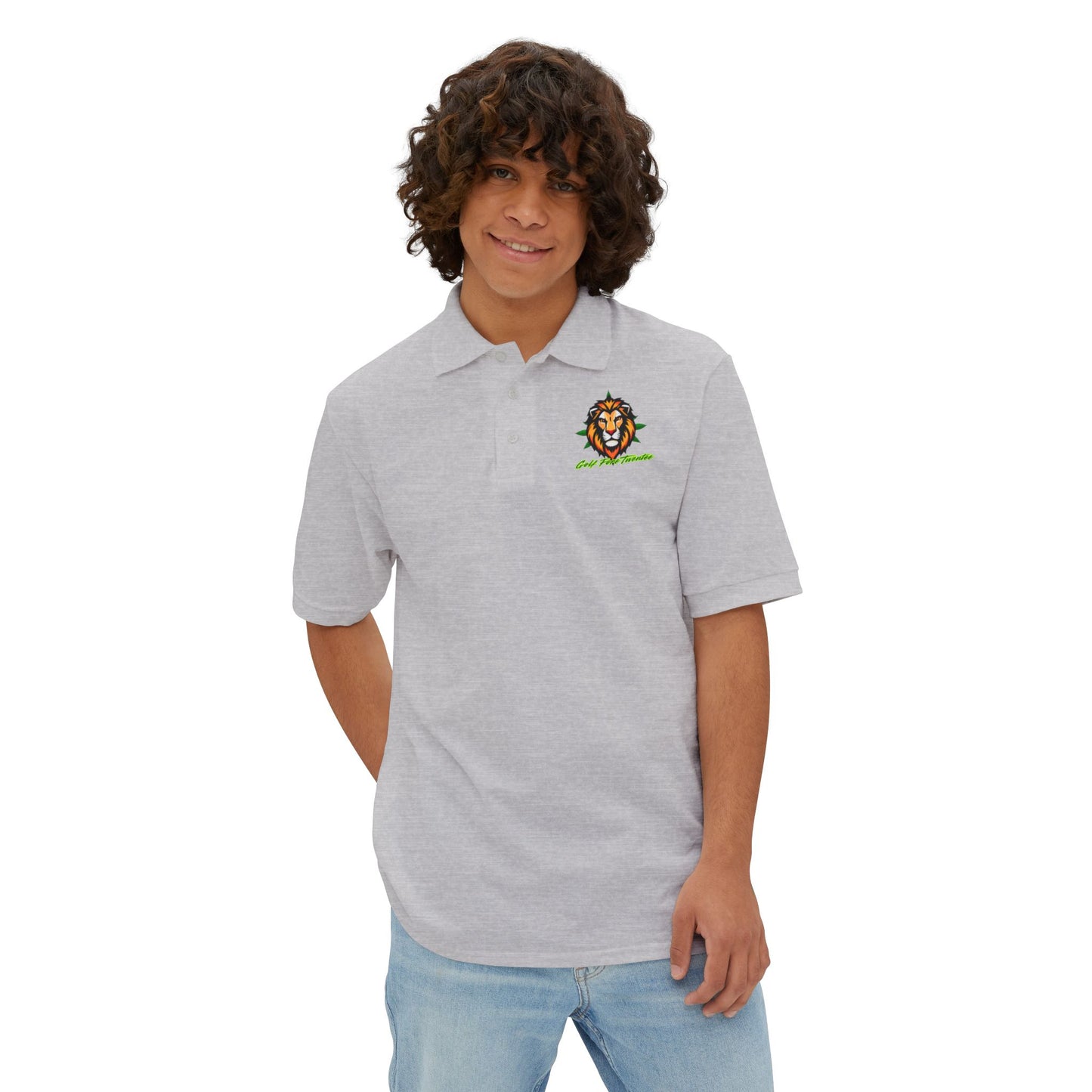 Rasta Lion Polo- Men Polo- Golf ForeTwenTee