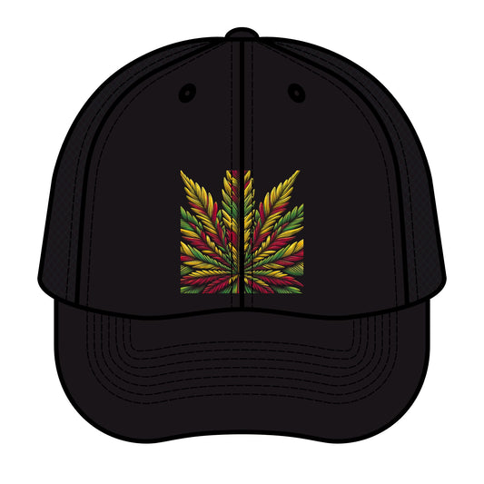 Retro Golf Trucker Hat - Rasta Leaf Design for Golf Lovers