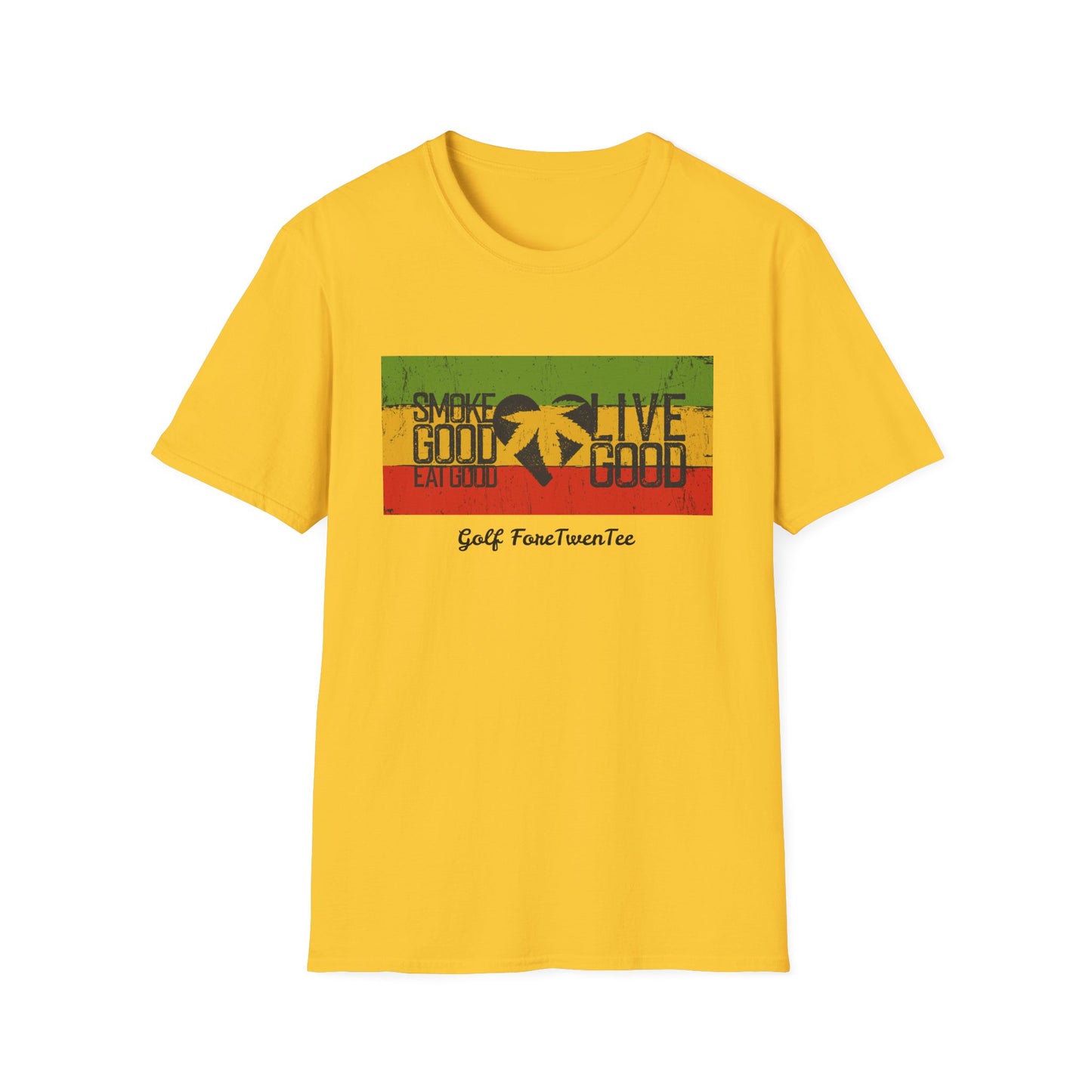 Rasta Lion Golf T-Shirt - Smoke Good, Live Good