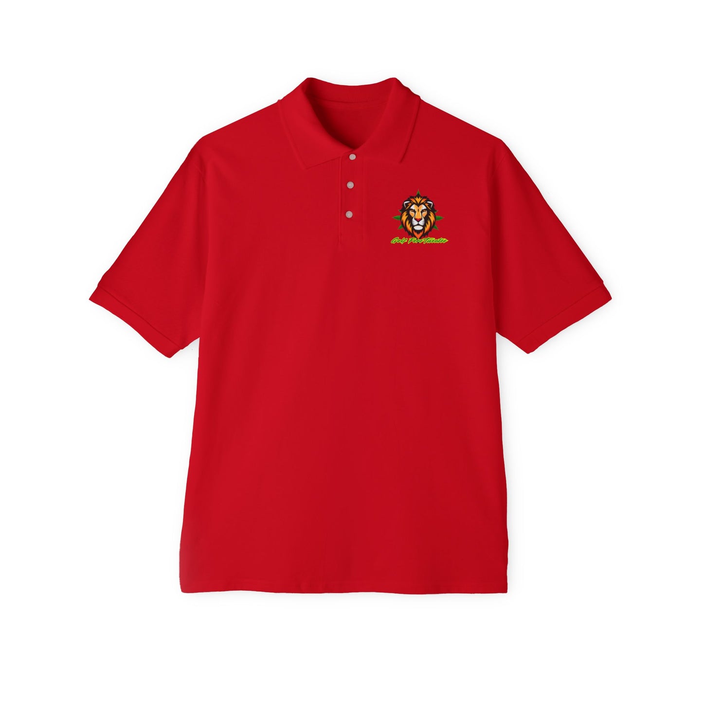 Rasta Lion Polo- Men Polo- Golf ForeTwenTee