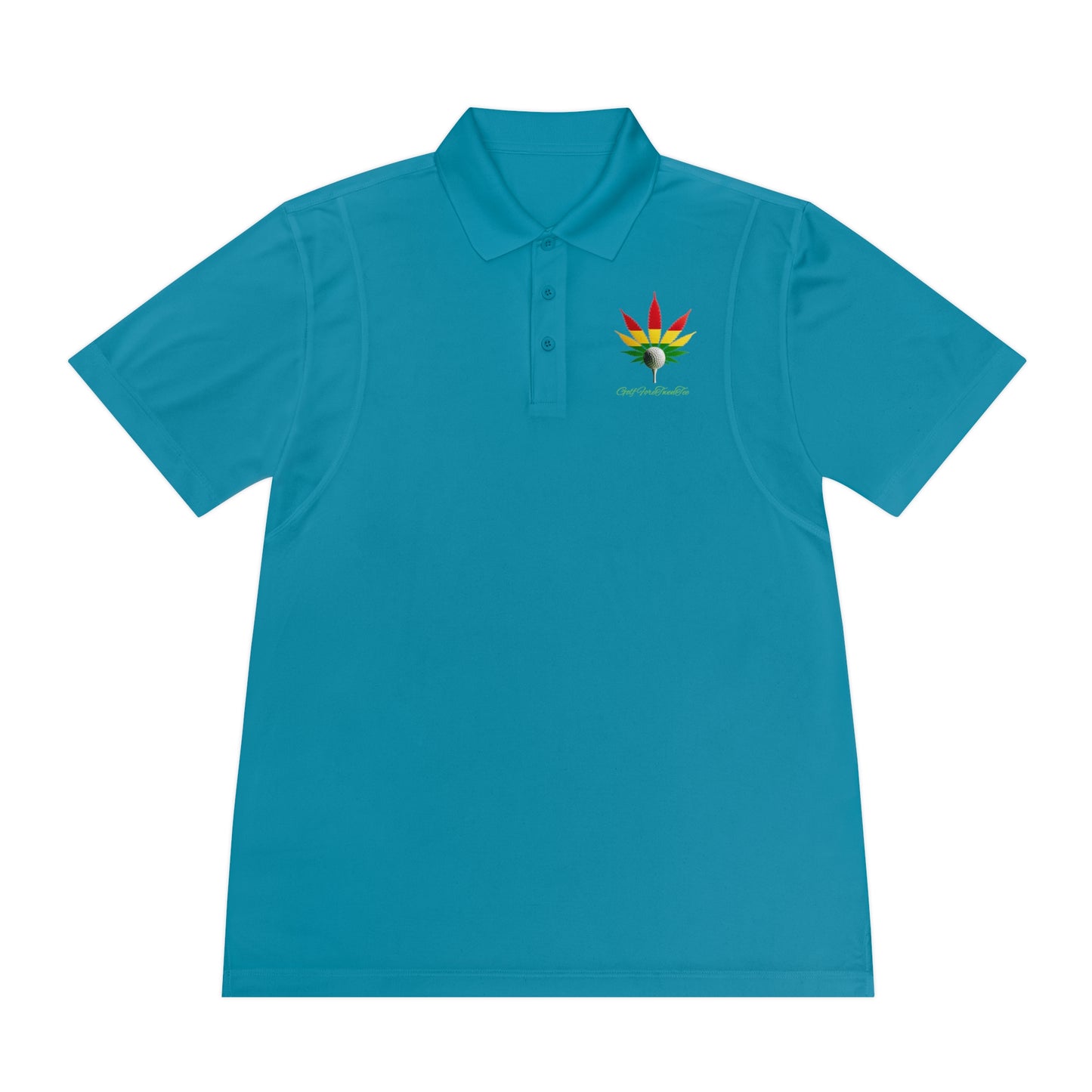 Rasta Leaf Men's Sport Polo Shirt - Golf ForeTwenTee