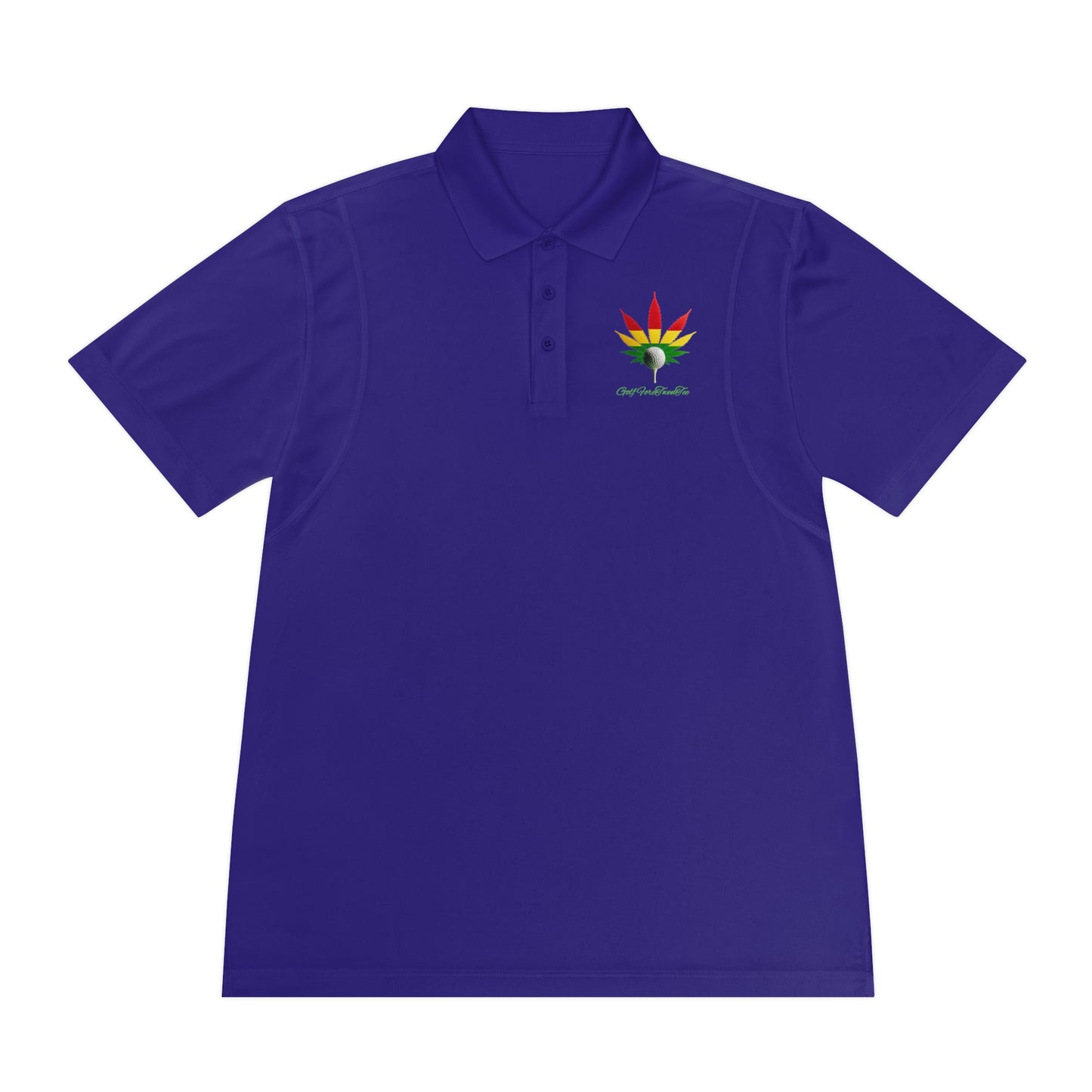 Rasta Leaf Men's Sport Polo Shirt - Golf ForeTwenTee