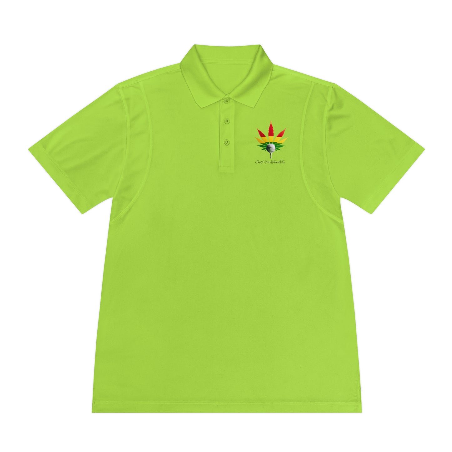 Rasta Leaf Men's Sport Polo Shirt - Golf ForeTwenTee